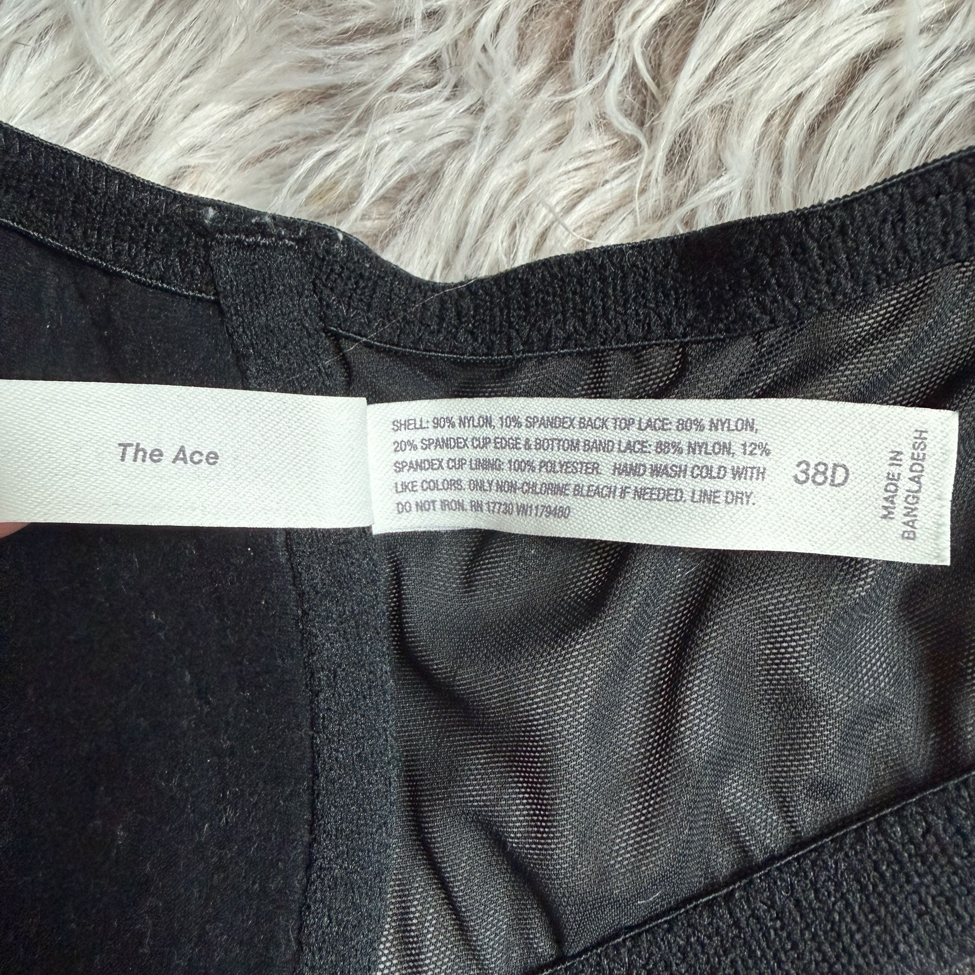 Auden The Ace Bra Size 38D Black Racerback 4