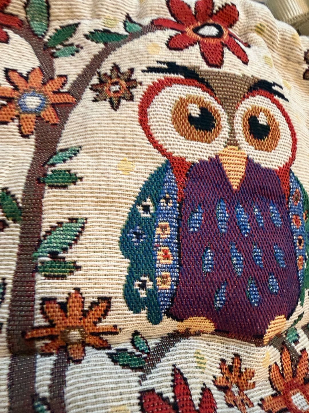 Unbranded Owl Tapestry Drawstring Shoulder Bag Multicolored 5