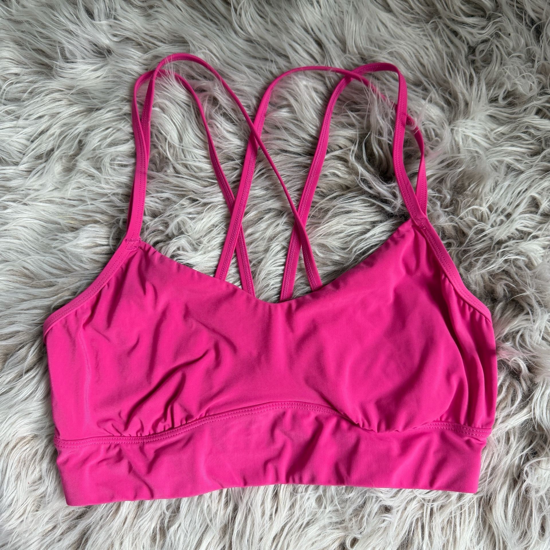 All In Motion Strappy Sports Bra Size M Pink 2