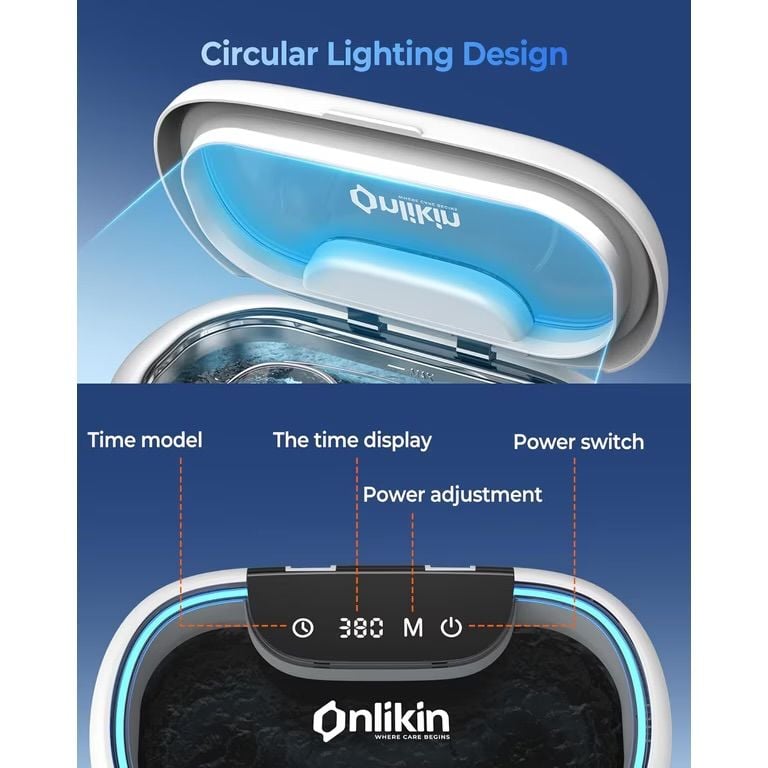 Onlikin Ultrasonic Jewelry Cleaner 35W Ceramic White 5