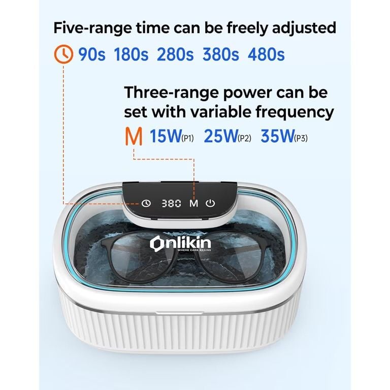 Onlikin Ultrasonic Jewelry Cleaner 35W Ceramic White 8