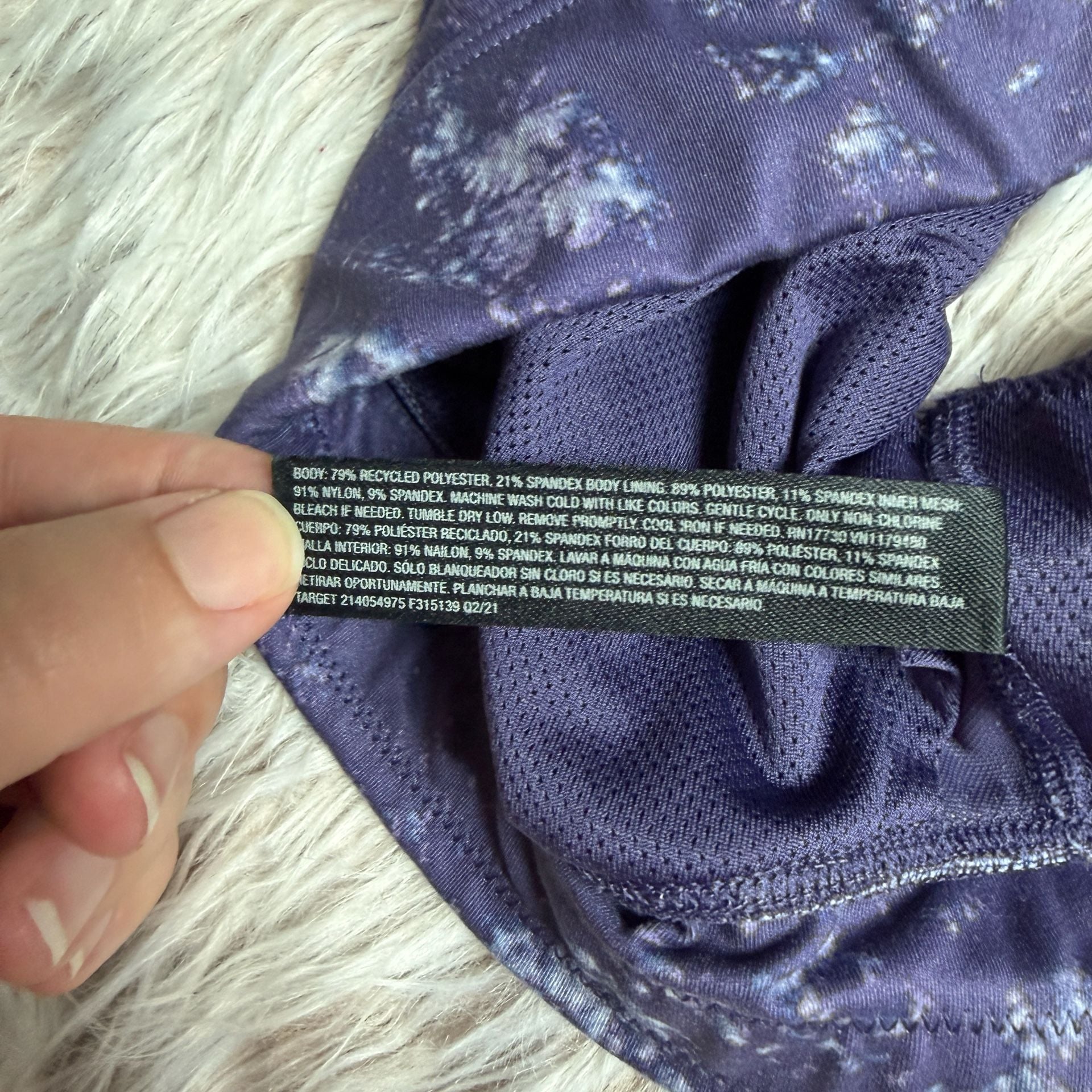All in motion Sports Bra Size M Purple Tie Dye Strappy 5