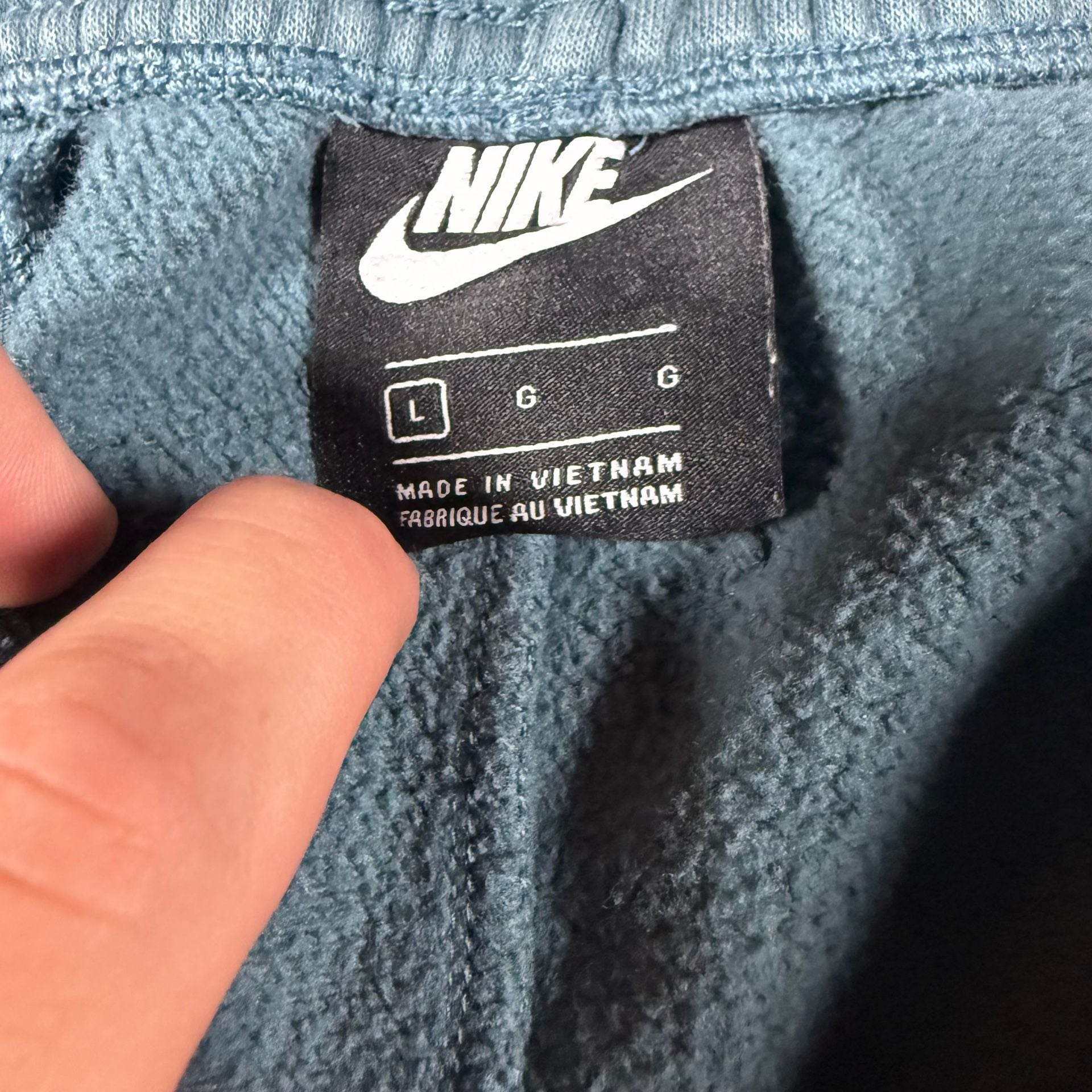 Nike Club Fleece Joggers Size L Blue Mineral Wash Sweatpants 6