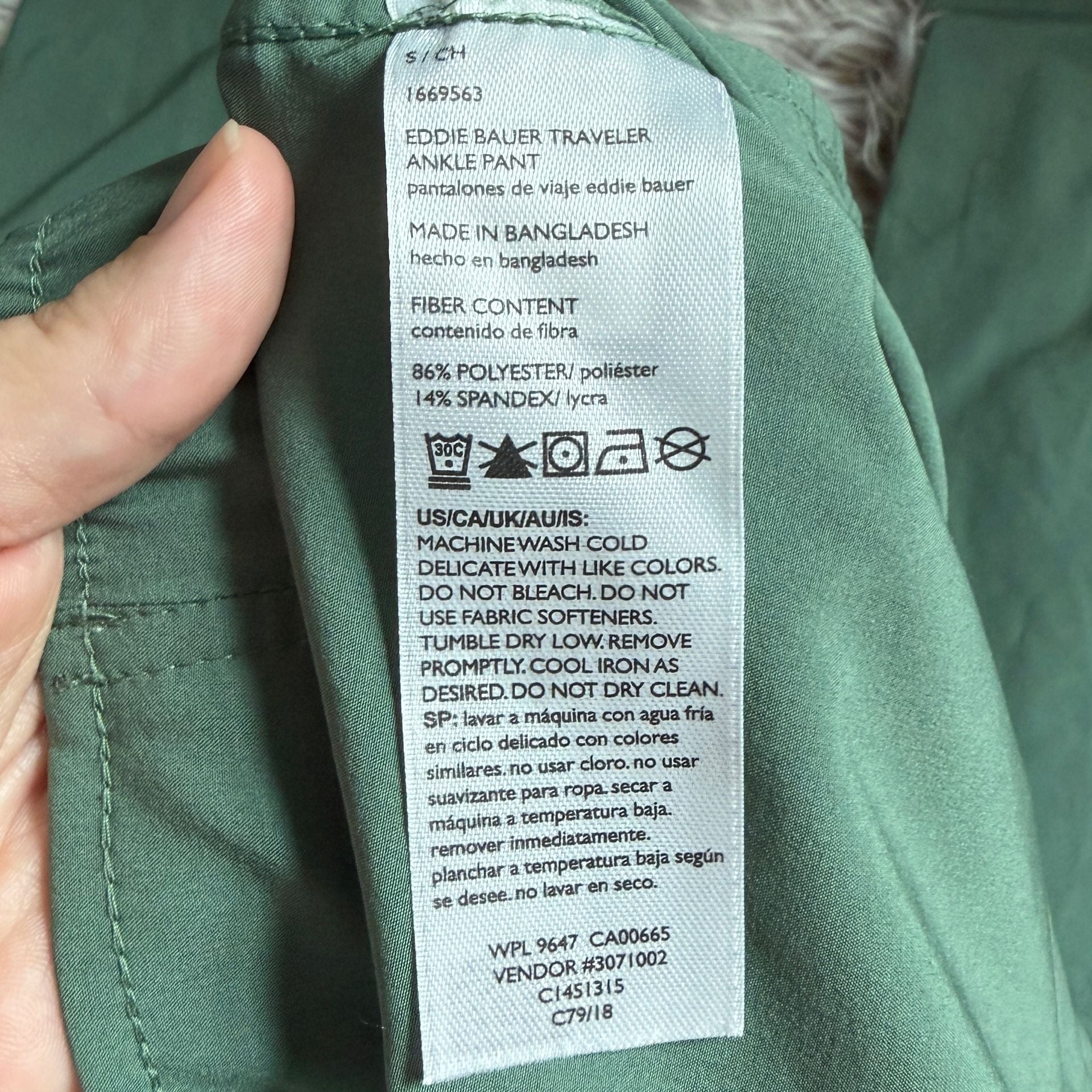 Eddie Bauer Traveler Ankle Pant Size S Green 3