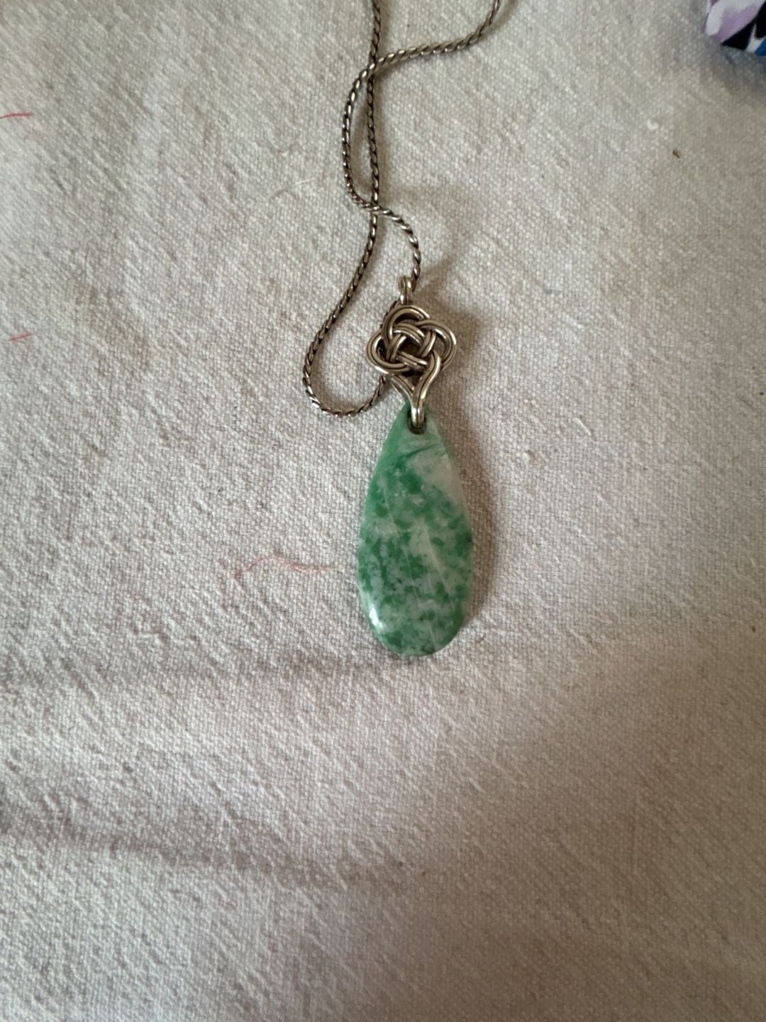 Brighton Green Stone Pendant Necklace with Pouch 4