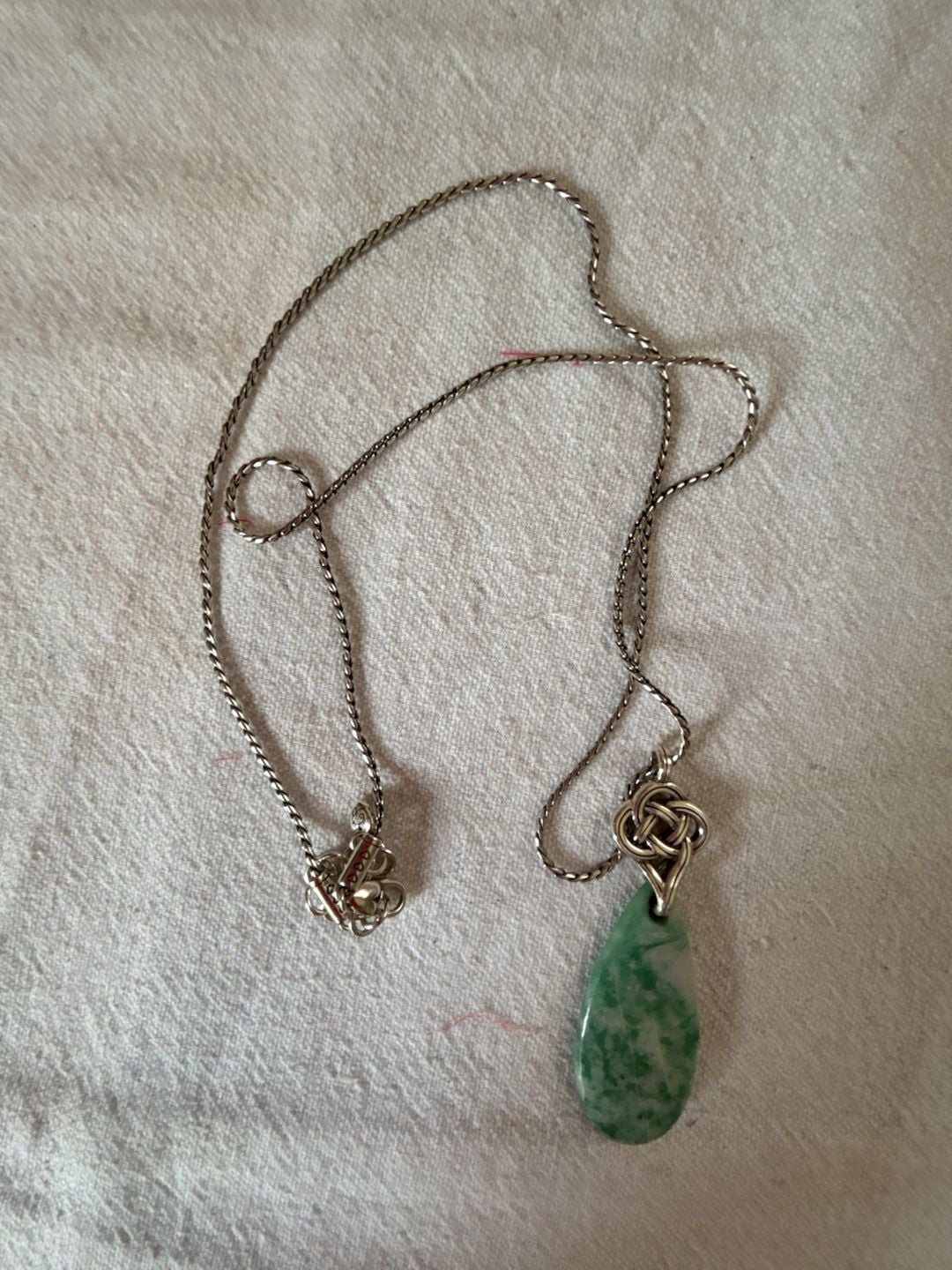 Brighton Green Stone Pendant Necklace with Pouch 5