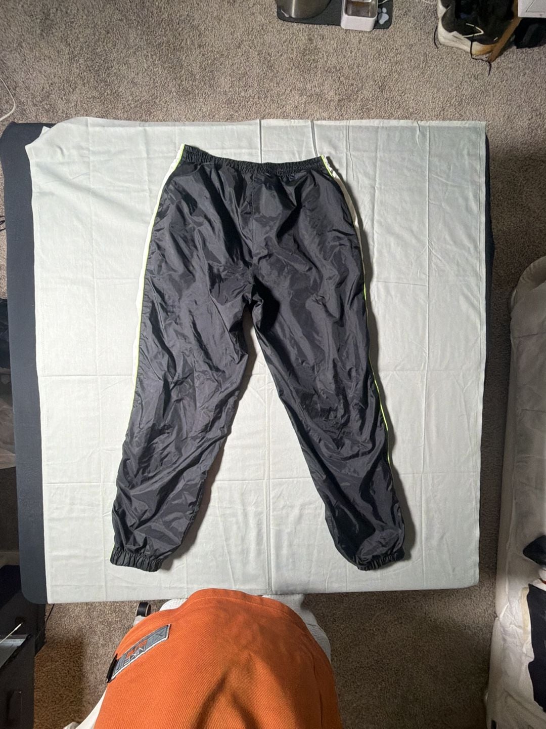 USA Olympic Brand Track Pants Size M/M(32-34) Black Nylon Windbreaker 7