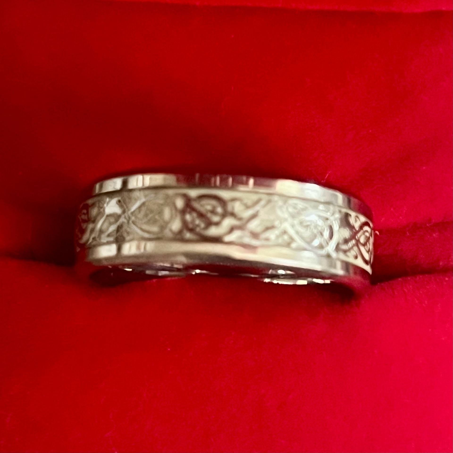 Celtic Knot Engraved Titanium Steel Wedding 6mm Band Ring Size 12 3