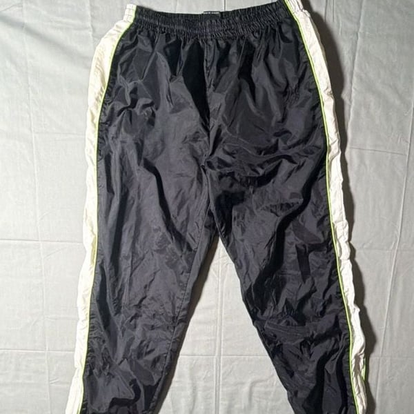 USA Olympic Brand Track Pants Size M/M(32-34) Black Nylon Windbreaker