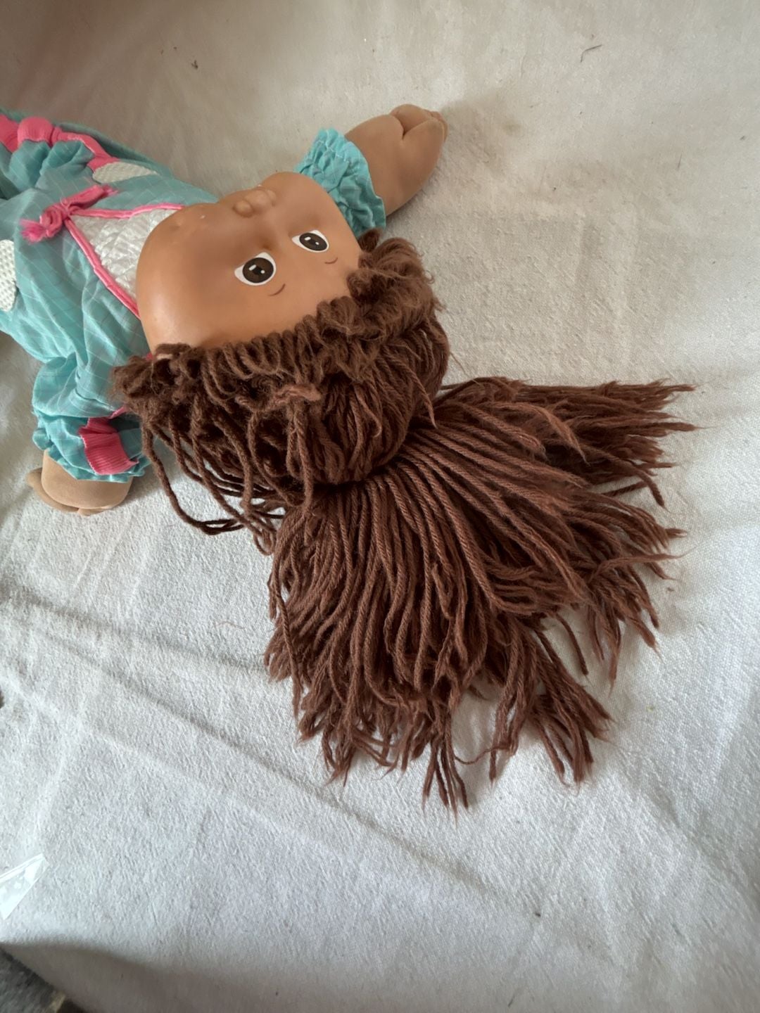 Cabbage Patch Kids Doll Brown Hair Blue Romper 5