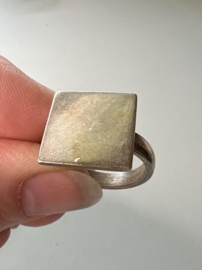 Sterling Silver Square Geometric Ring Size 7.25 Mexico 925 2