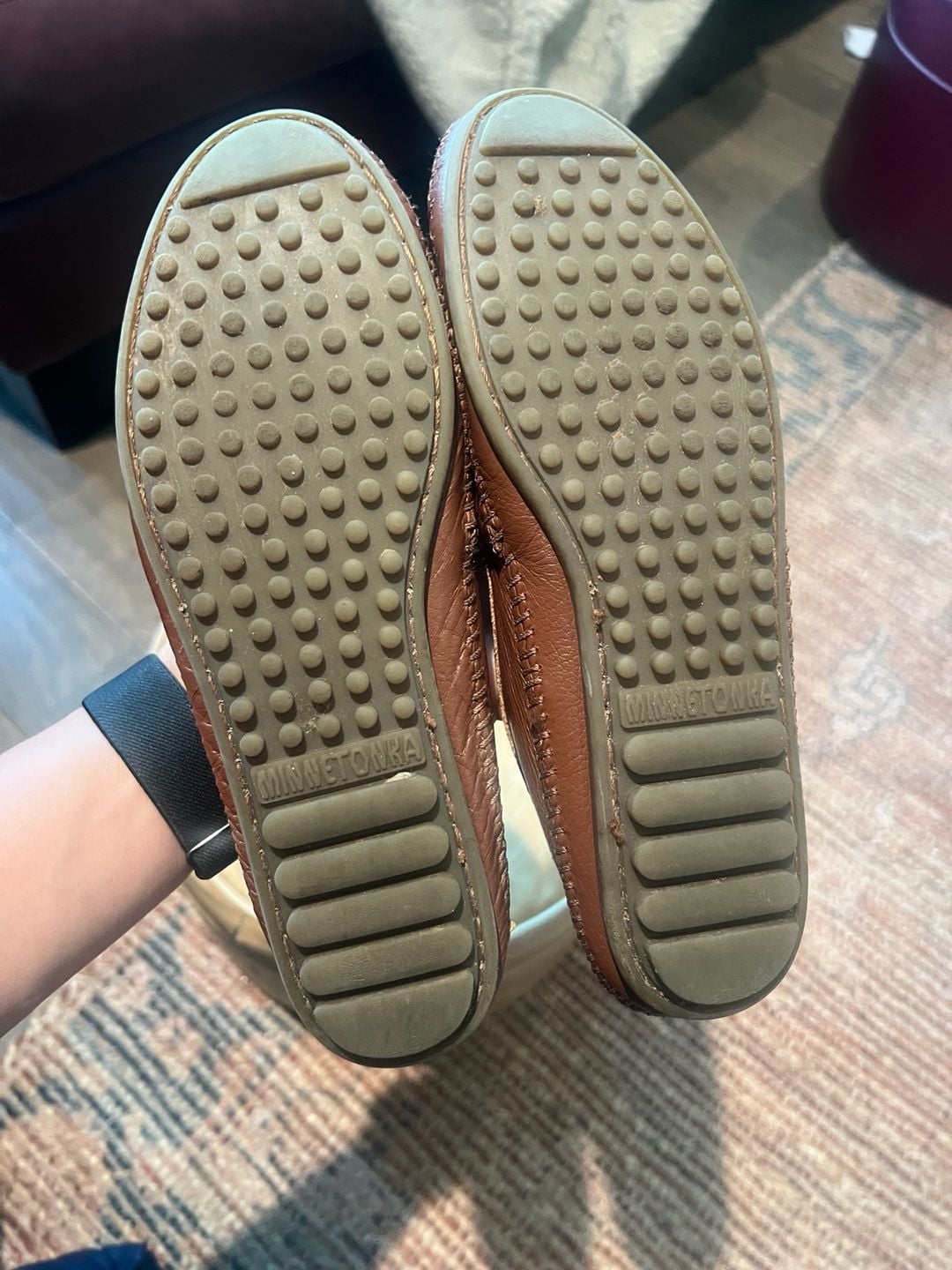 Minnetonka Moccasin Slip On Flats Size 7.5 Brown Leather 3
