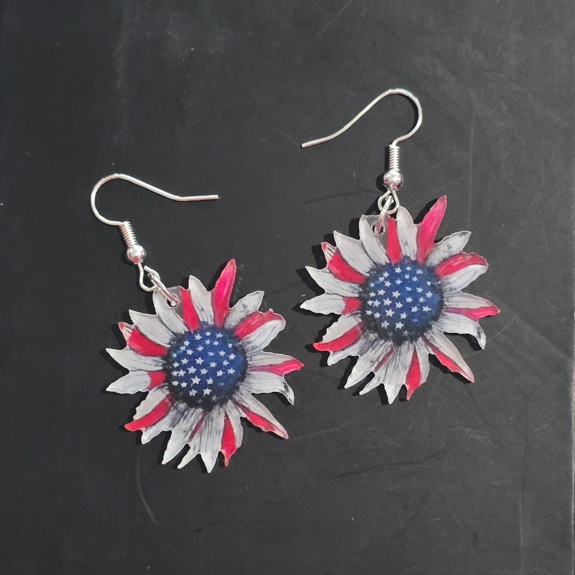 Patriotic Sunflower Earrings 2