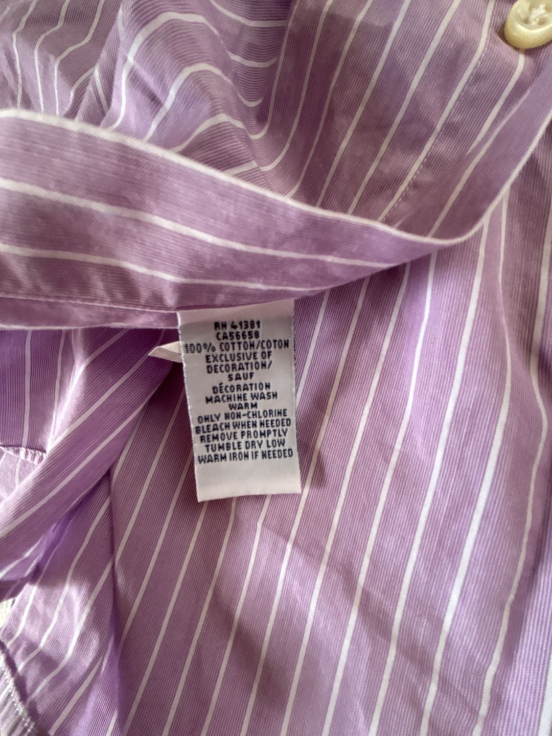 Ralph Lauren Striped Button-Down Shirt Purple White 5