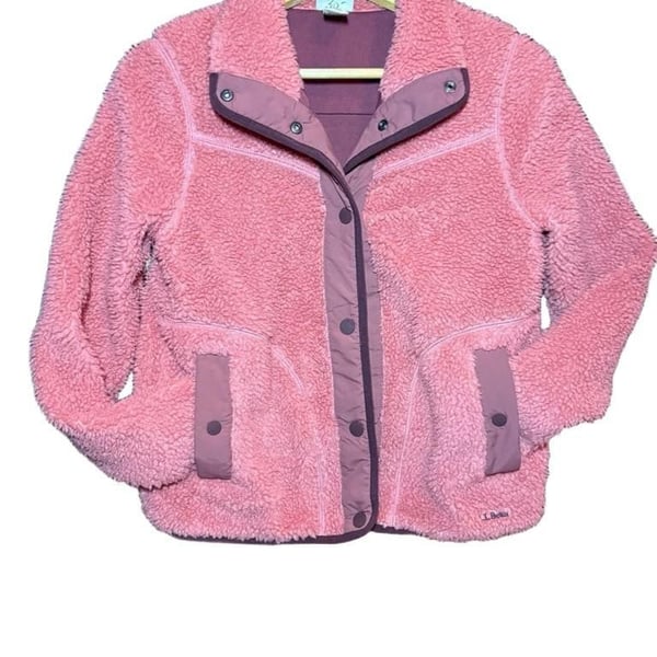 L.L. Bean Pink Teddy Fleece Jacket Size XS-Reg