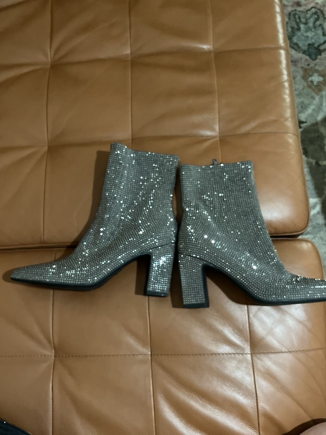 A New Day Cassidy Rhinestone Ankle Boots Size 8.5 Silver 2