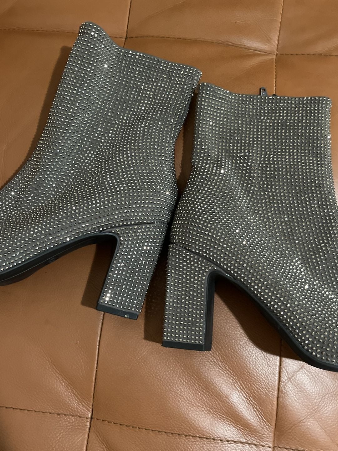 A New Day Cassidy Rhinestone Ankle Boots Size 8.5 Silver 3