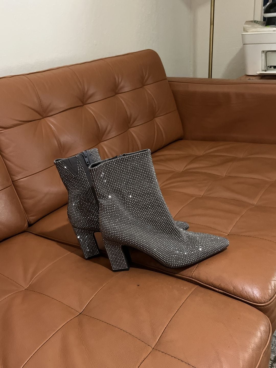 A New Day Cassidy Rhinestone Ankle Boots Size 8.5 Silver 6