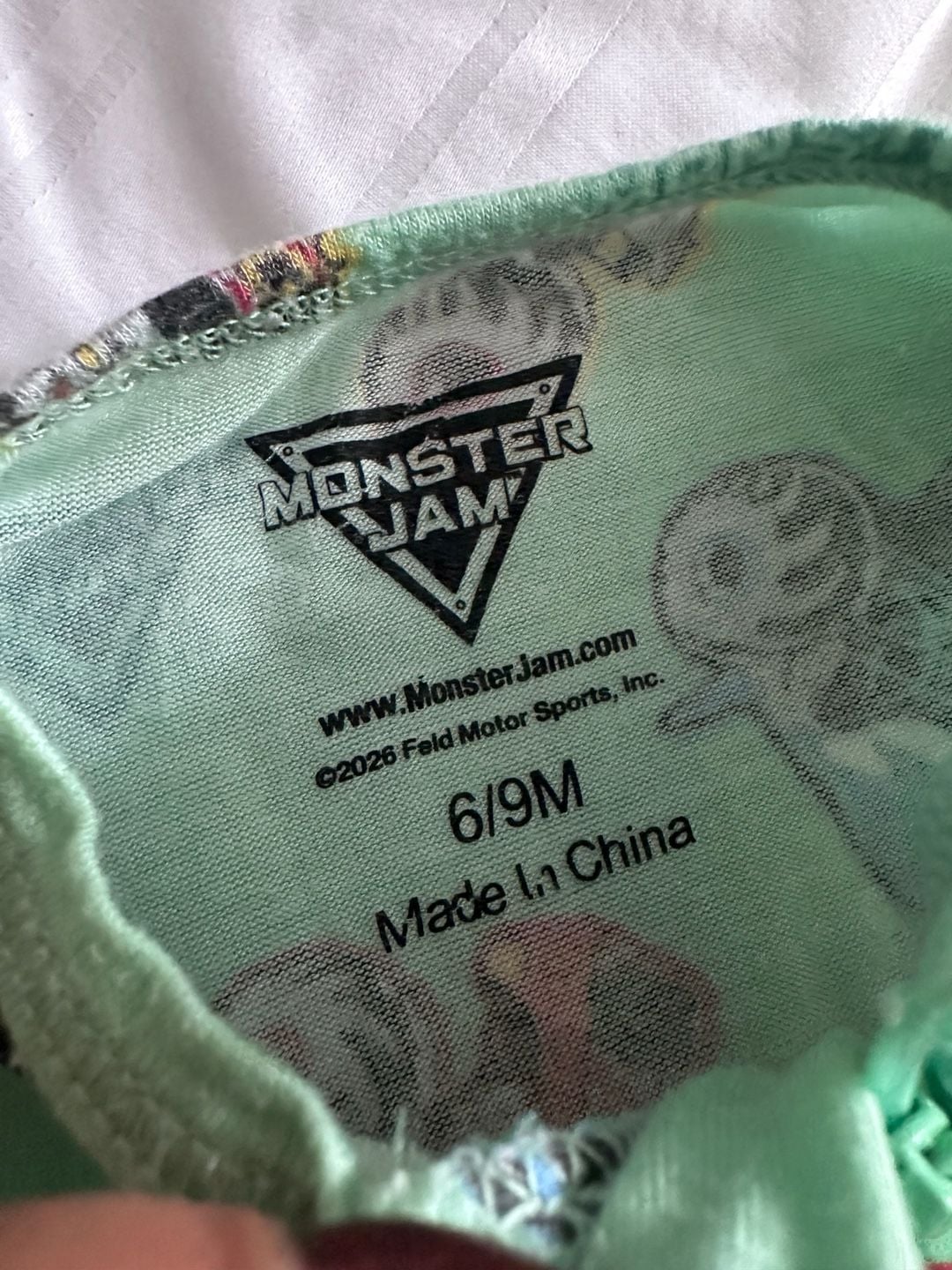 Monster Jam Sleep And Play Footed Pajamas 6/9M Green Monster Trucks 4