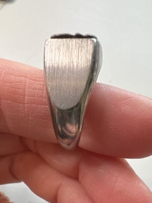 Sarah Coventry Vintage Silver Textured Square Signet Ring 4