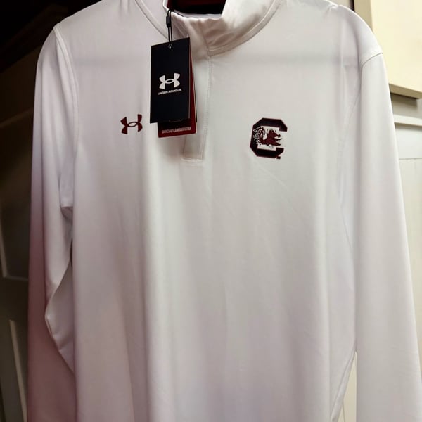 Under Armour South Carolina Gamecocks 1/4 Zip Pullover Size Small White NWT