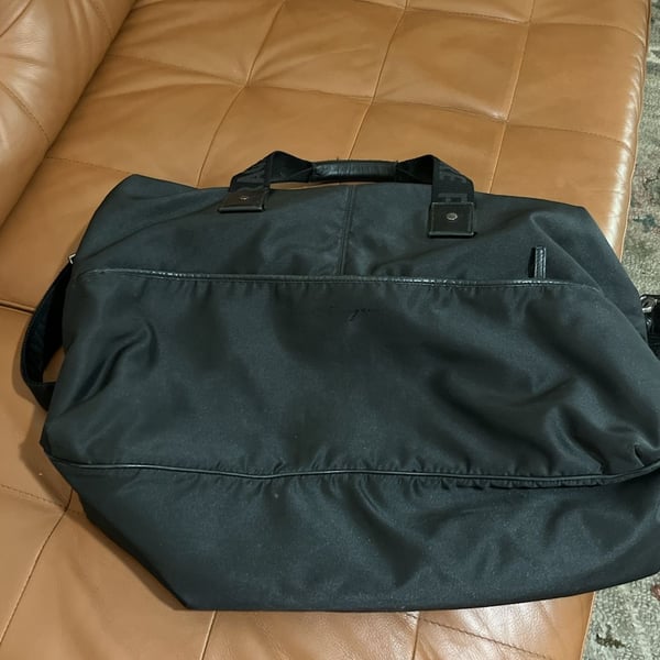 Salvatore Ferragamo Nylon Duffle Travel Bag Black Logo Strap
