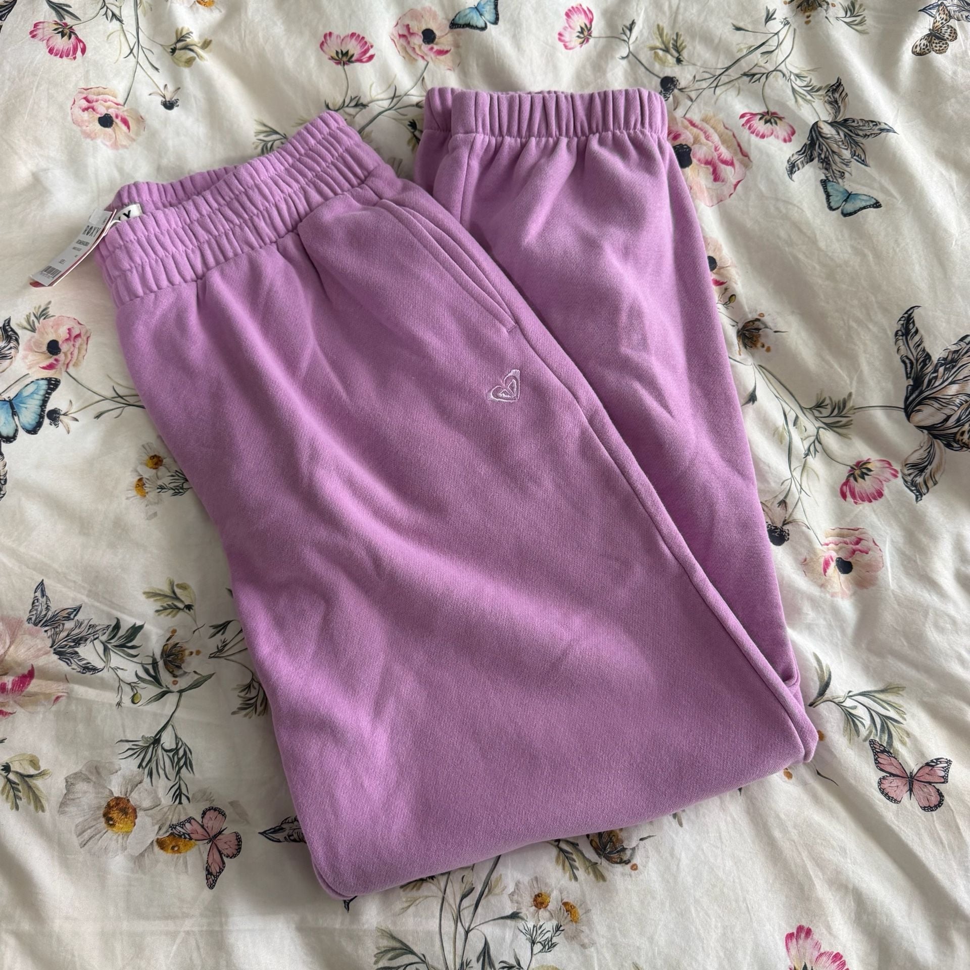 Roxy Mako Jogger Size L Purple Fleece Sweatpants 2
