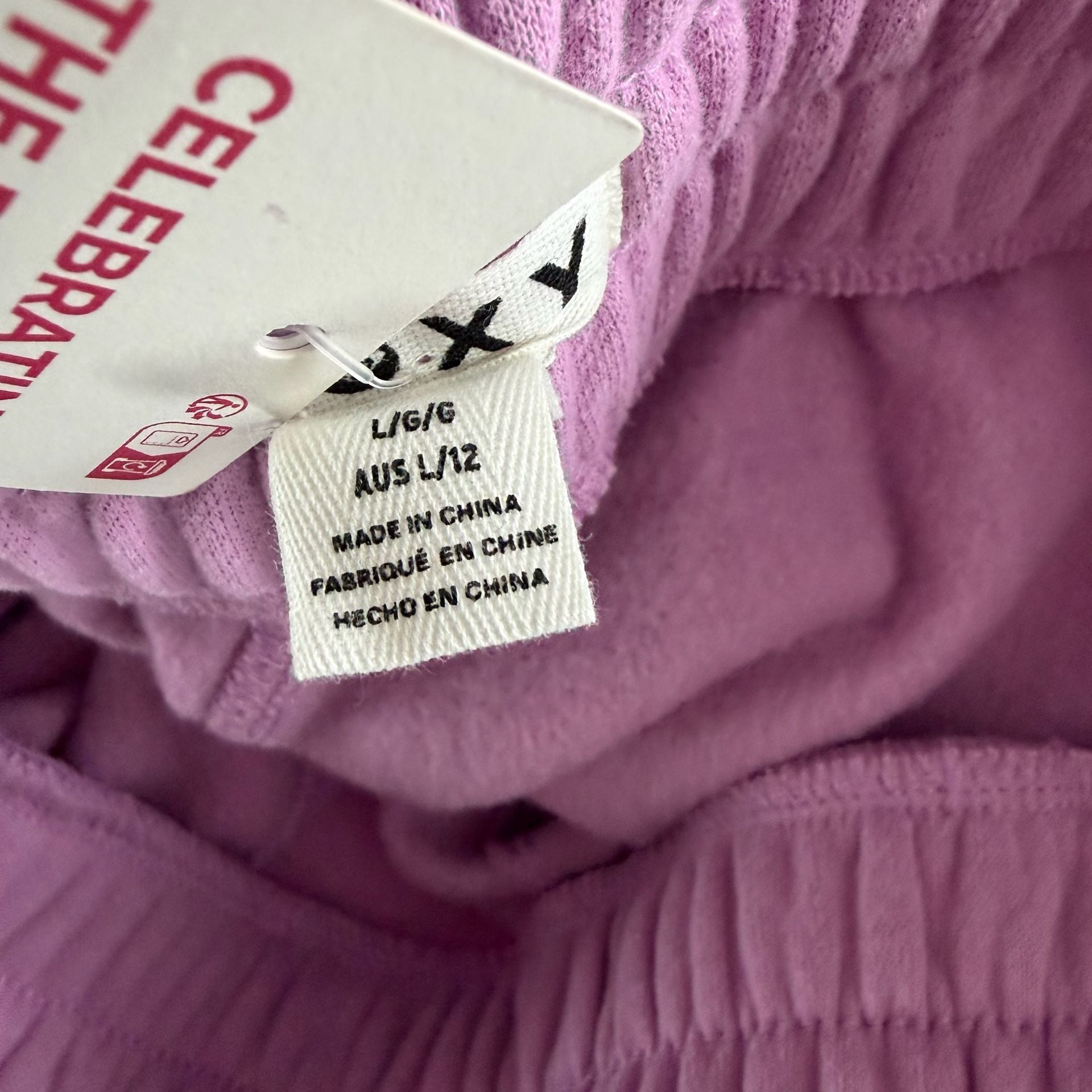 Roxy Mako Jogger Size L Purple Fleece Sweatpants 5