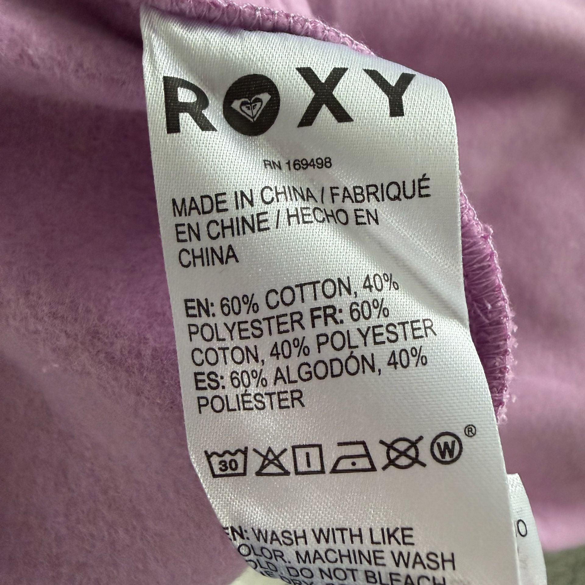 Roxy Mako Jogger Size L Purple Fleece Sweatpants 7