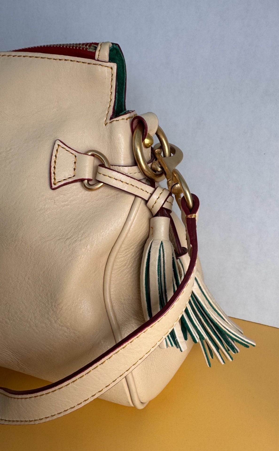 Dooney & Bourke Florentine Teagan 30 Natural Leather Crossbody Bag 7