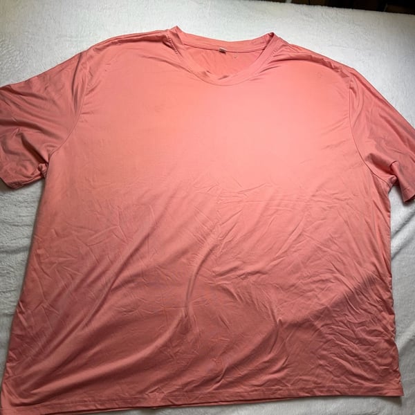 Unbranded Casual T-Shirt Size 5XL Pink Short Sleeve Crew Neck