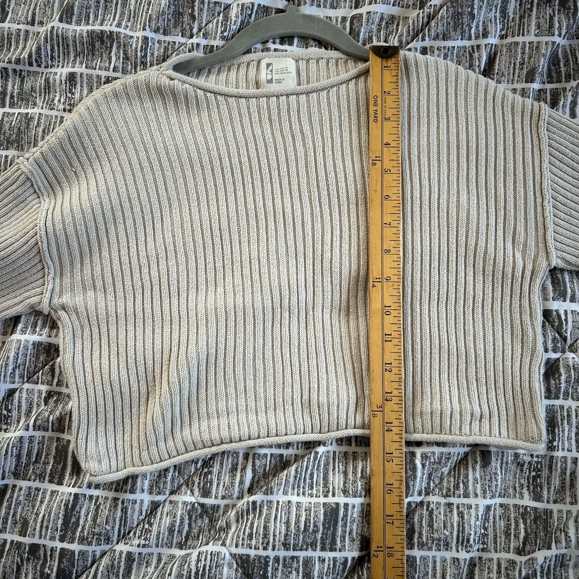 Zara Rib Knit Sweater Size XXS-XS Light Beige Cropped Pullover Jumper 7