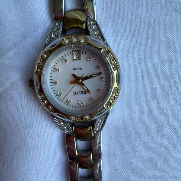 Relic ZR11761 Two Tone Crystal Accent Women's Watch