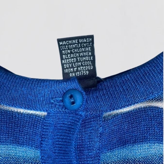 Karson & Taylor Blue Sheer Stripe Cardigan Size M 5