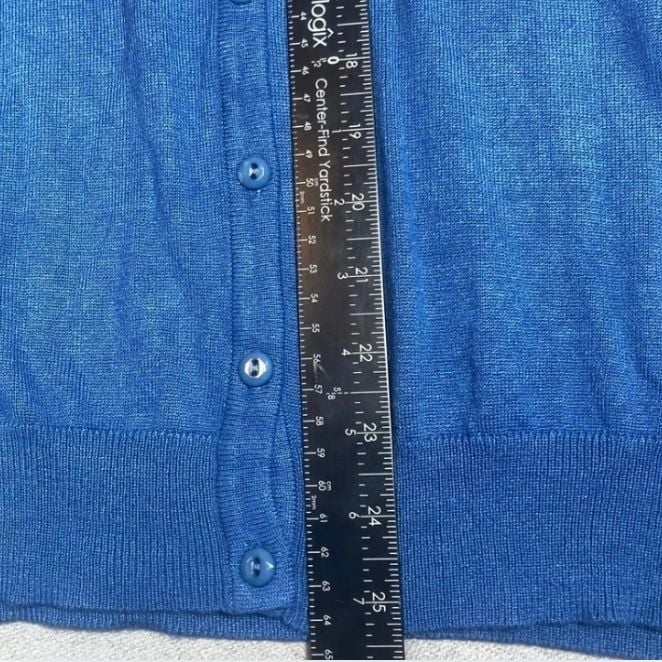 Karson & Taylor Blue Sheer Stripe Cardigan Size M 8