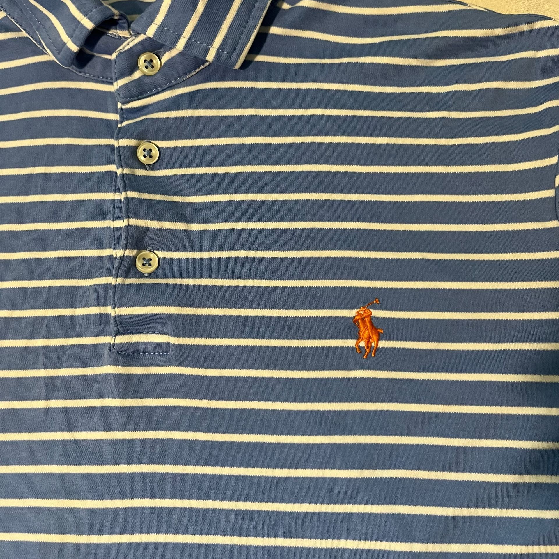 Polo Ralph Lauren Striped Polo Shirt Size M Blue White 3