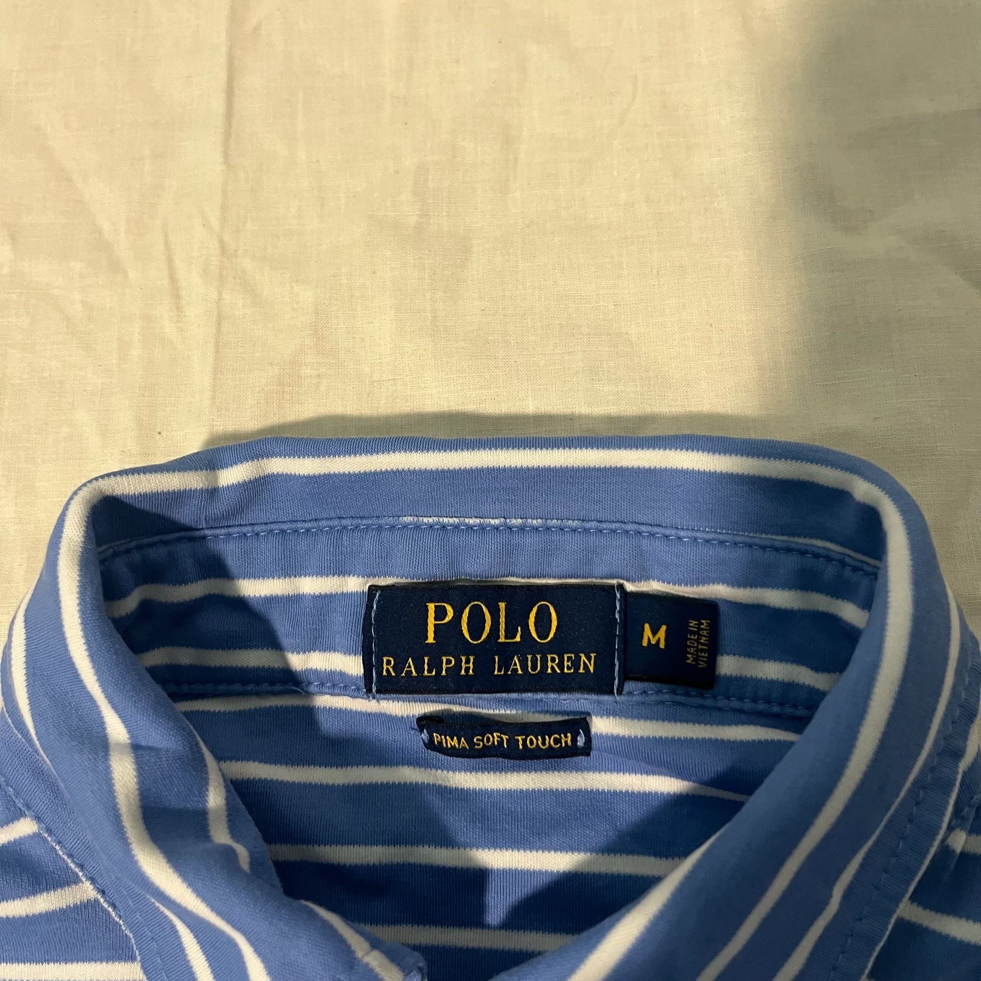 Polo Ralph Lauren Striped Polo Shirt Size M Blue White 4