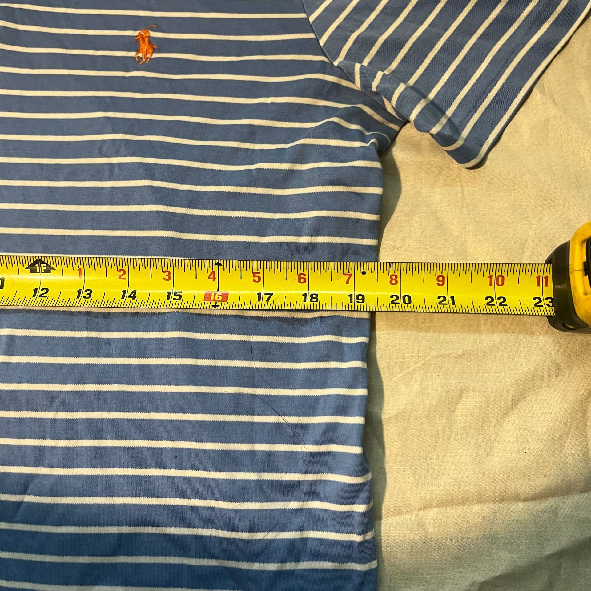Polo Ralph Lauren Striped Polo Shirt Size M Blue White 9