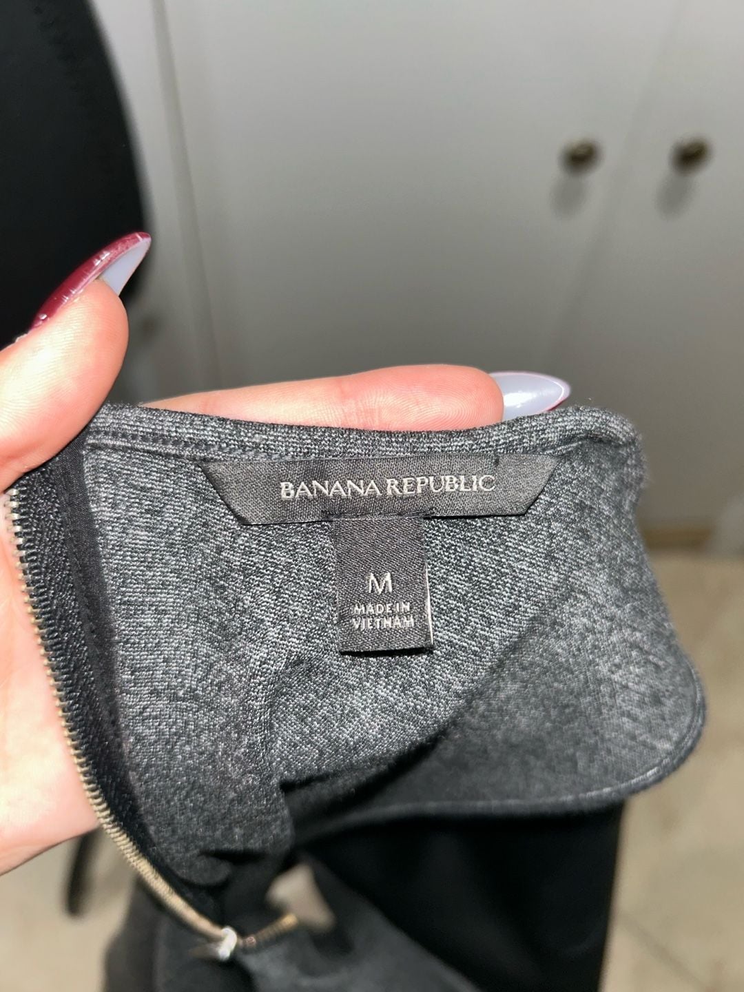 Banana Republic Leather Front Top Size M Gray Black Sleeveless Tunic 7