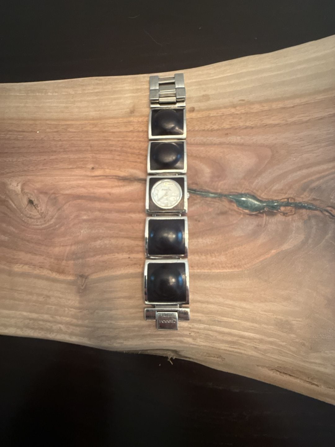 Fossil F2 ES-1539 Women's Silver and Brown Stainless Steel Bracelet Watch 3