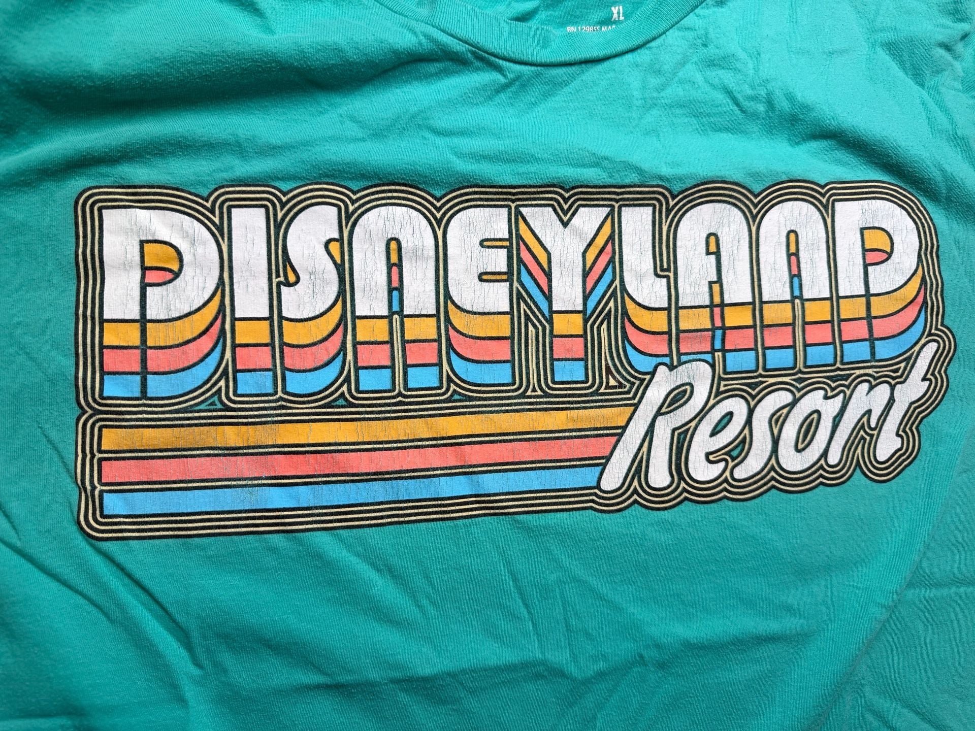Disney Disneyland Resort T-Shirt Size XL Teal Retro Graphic 7