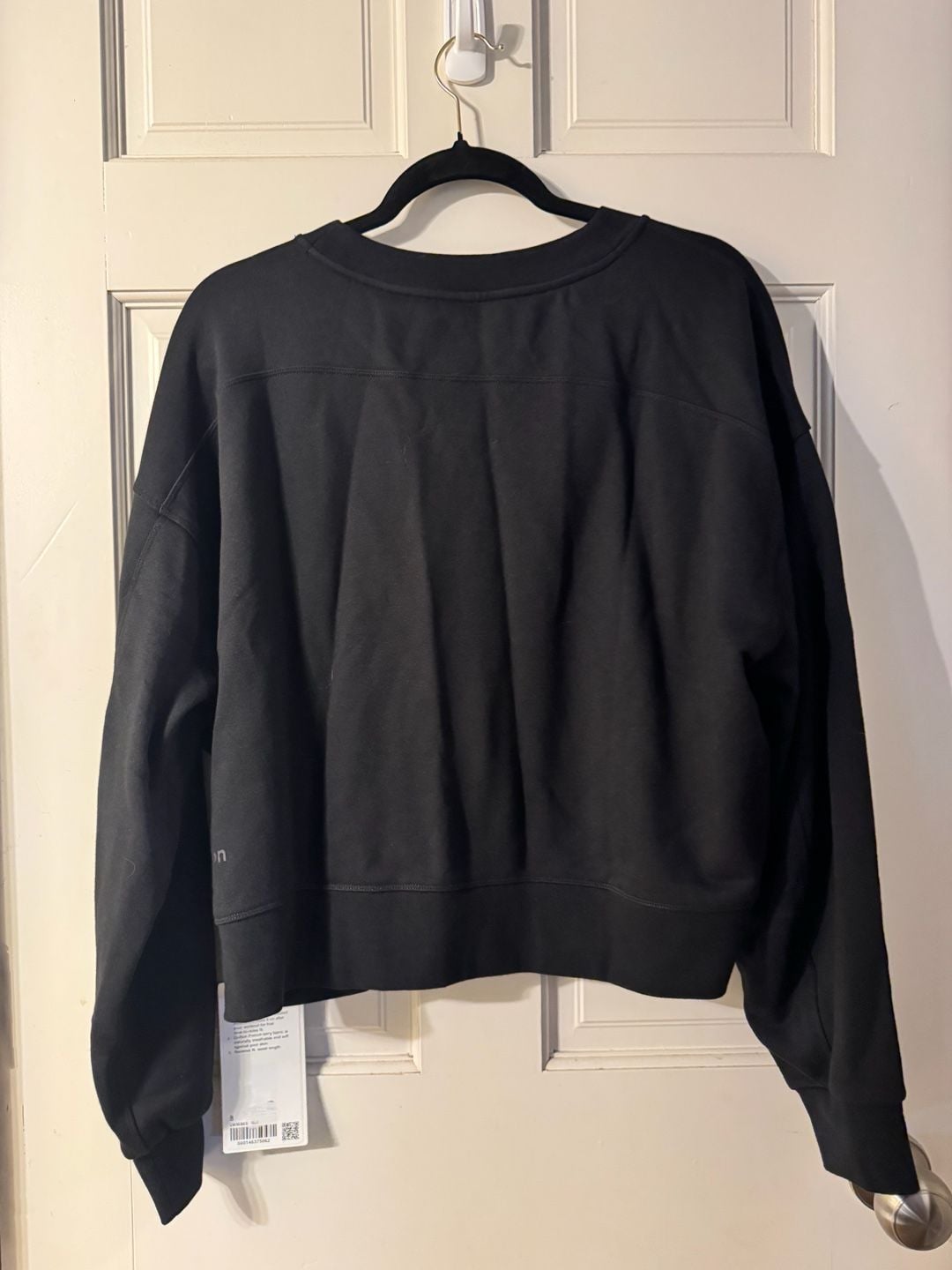 NWT Lululemon Perfectly Oversized Cropped Crew Size 8 Black French Terry 4