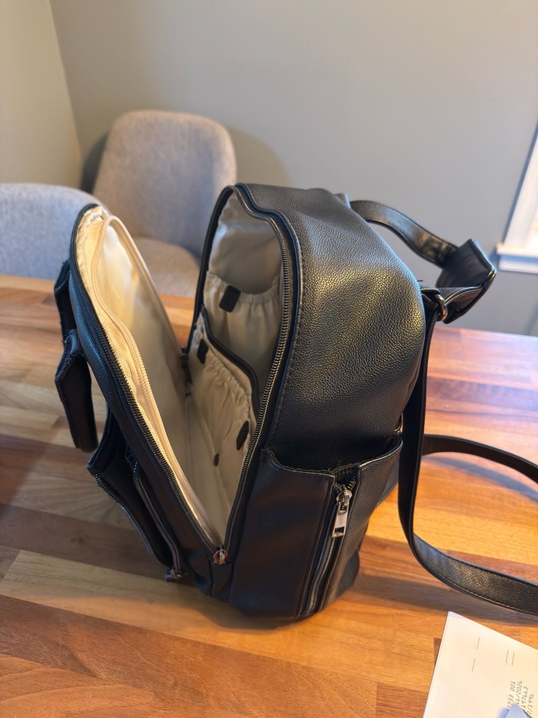 Ayla & Co Convertible Diaper Bag Mini Black Vegan Leather 3