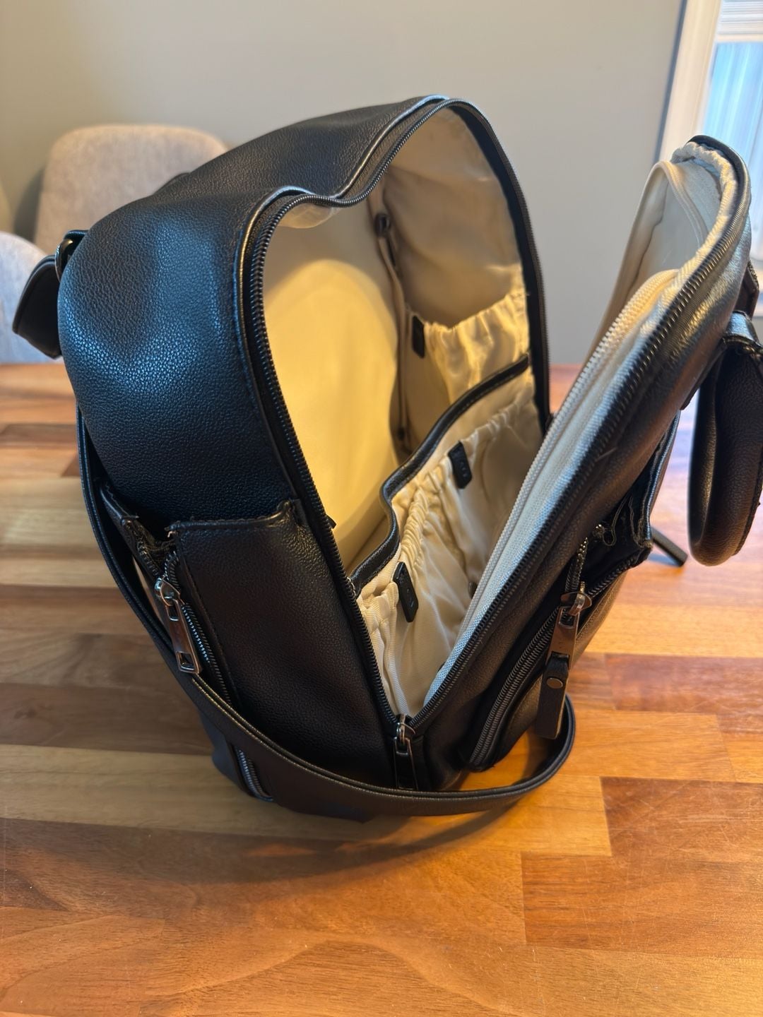 Ayla & Co Convertible Diaper Bag Mini Black Vegan Leather 5