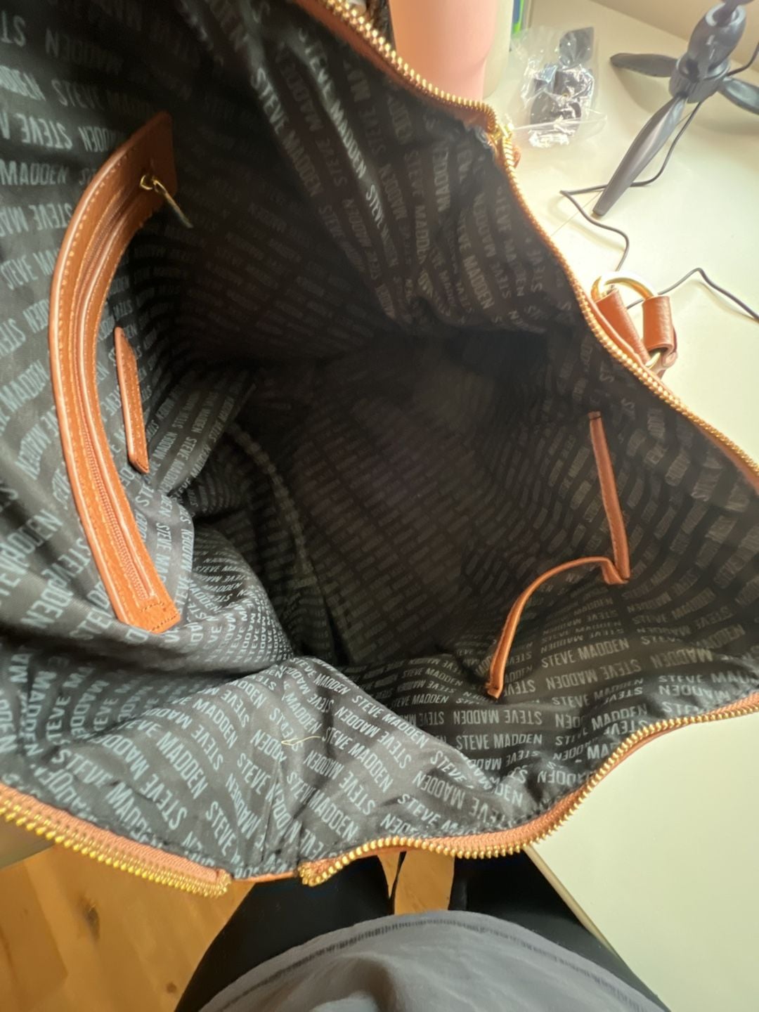 Steve Madden Brown Faux Leather Shoulder Bag with Tassel 8