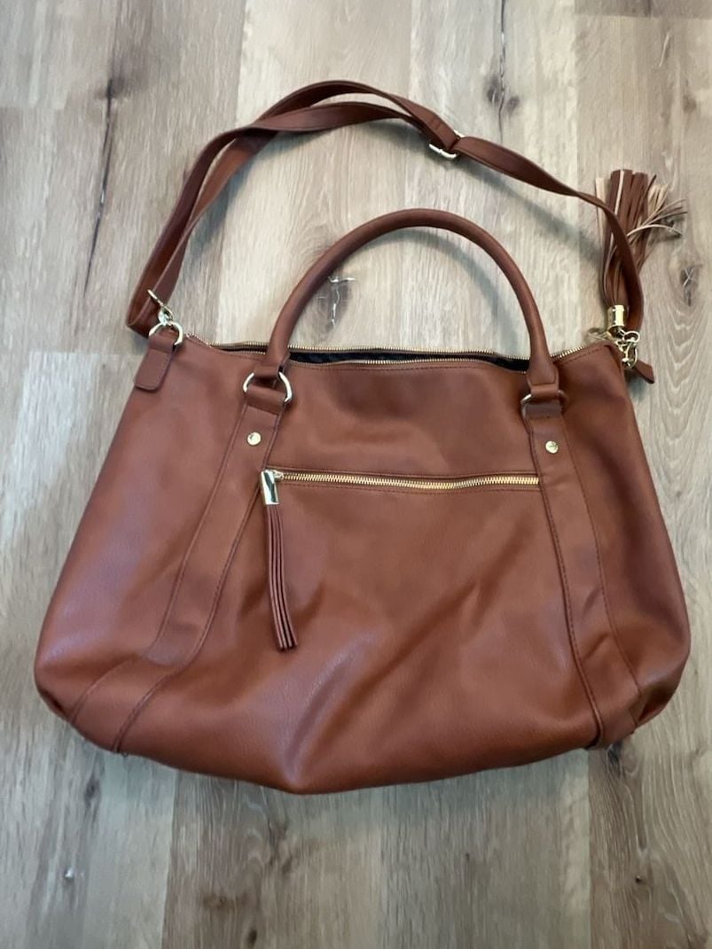 Steve Madden Brown Faux Leather Shoulder Bag with Tassel 5