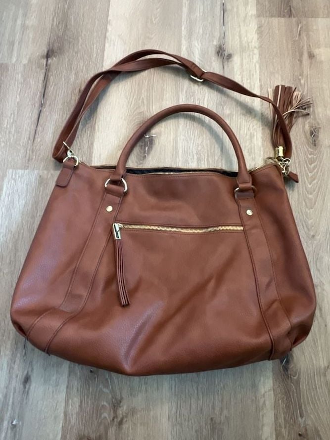 Steve Madden Brown Faux Leather Shoulder Bag with Tassel 6