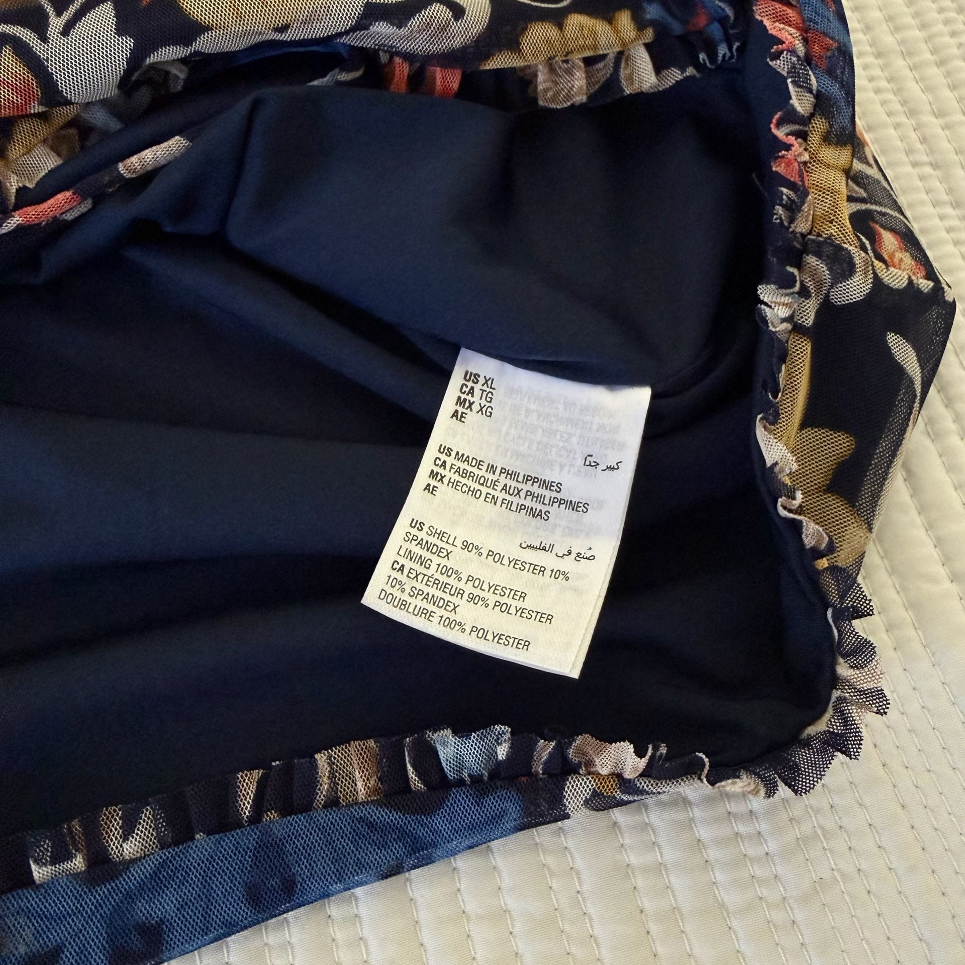 INC International Concepts Floral Blouse Size XL Blue Yellow 13
