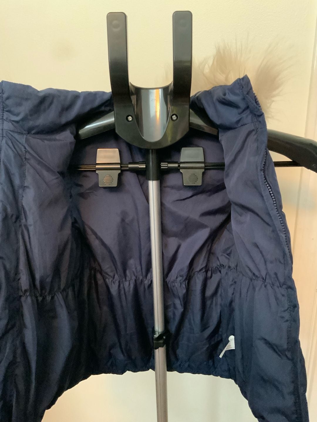 BabyGap Puffer Vest Girls Size 5 Years Blue Faux Fur Hood 3