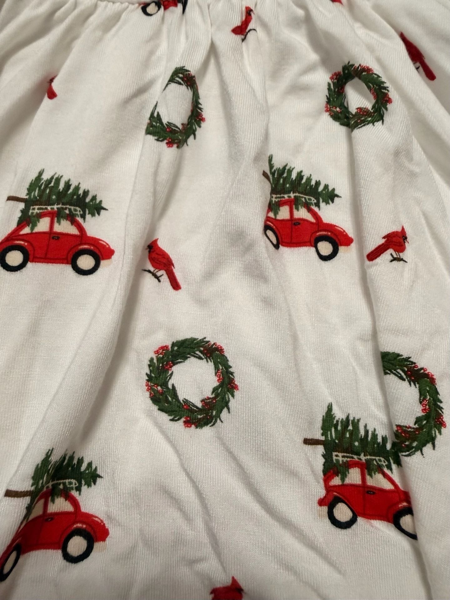 Kyte Baby Wreath Red Car Christmas Twirl Dress 18-24 months White 3